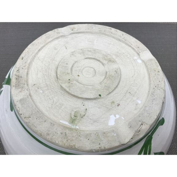 Vintage Lee’s Pottery Hand Painted Floral Fruit Bowl Planter Cream 8.5in x 3in - Picture 9 of 12